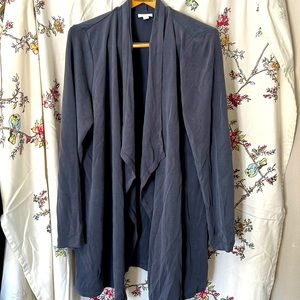 Grey, loose fitting Modal/rayon cardigan